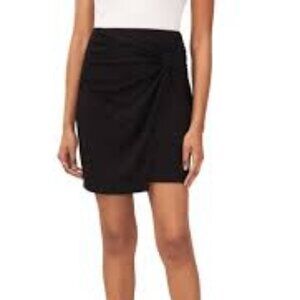 NEW HALOGEN Black Drape Skirt Size L